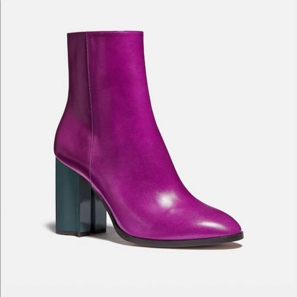 Coach Purple Ankle Boots with Black Heel